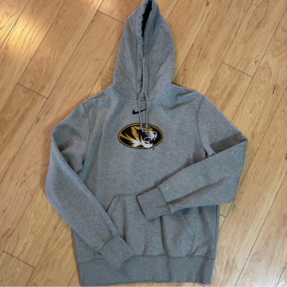 Nike Gray Hoodie with Black and Gold Logo